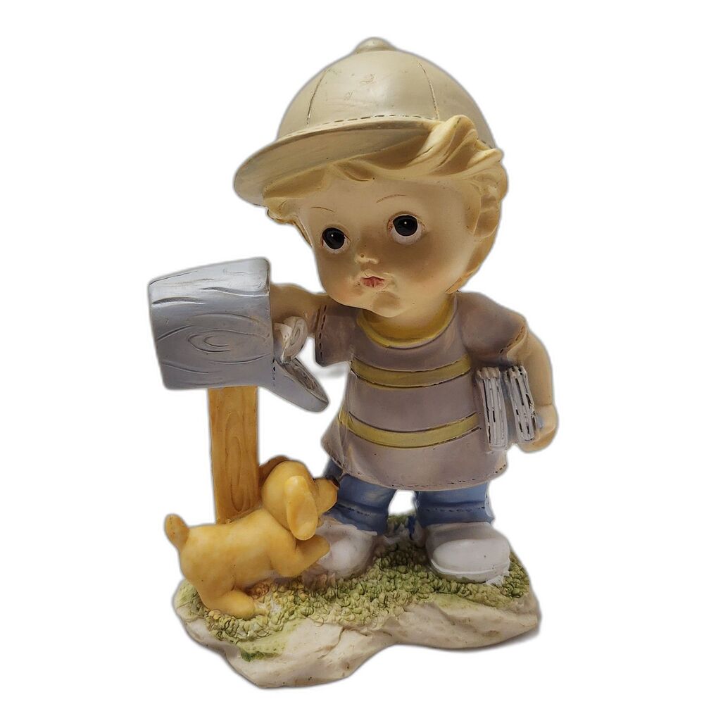 Tender Times Figurine – Child with Mailbox & Dog – Collectible Home Decor